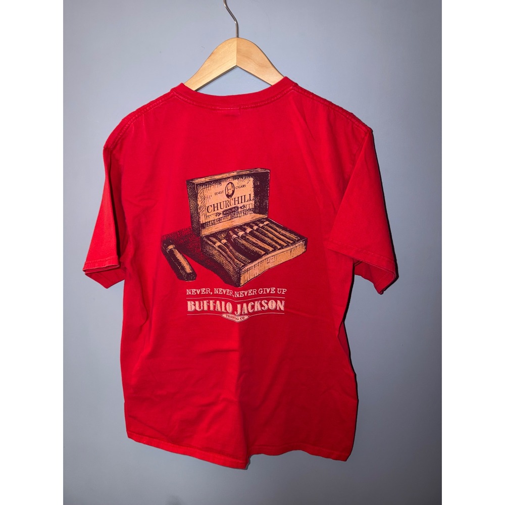 Buffalo Jackson Mens Red Short Sleeve Churchill Cigar Pocket T-Shirt Large